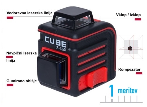 ADA CUBE 2-360 linijski laserski njivelir črtni