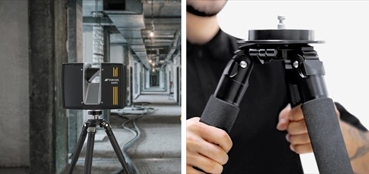 Karbonski stativ 3D skener v uporabi